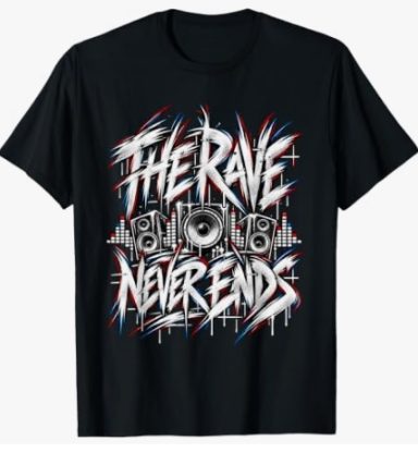Bianco “The Rave Never Ends” - Altoparlante bass box - Musica techno elettronica EDM - Cappellino da camionista - Regalo