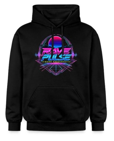 Rave Pulse Hoodie Rave, Pulse, Techno, elektronische Musik, Raster, Tunnel, Neon, Bass, Frequenz – Hoodie, Pullover, Kleidung, Bekleidung Outfit für Festivals