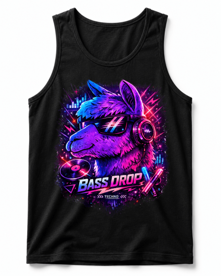 Funny Techno Tank Top Funny techno llama tank top with alpaca electronic music and festival rave graphic