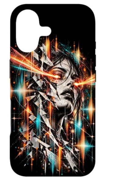Electronic Techno Rave EDM Female Eyes Face Rave Neon Laser Artwork Graphic Mobile Phone Case for iPhone Smartphone 