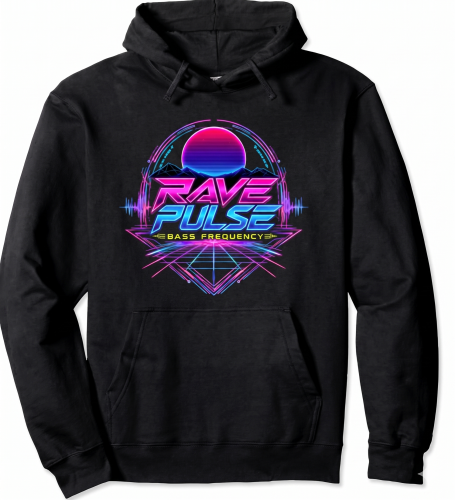 Rave Pulse Hoodie Rave Pulse Bass Frequency Techno Festival Hoodie Gift Outfit for Men and Women