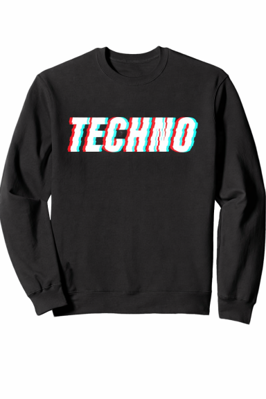 Techno Felpa Felpa con scritta con effetto Techno Glitch