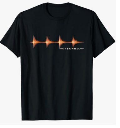 T-shirt « Techno Kick » T-shirt « Techno Kick » avec motif « Soundwave » et rythme de musique électronique