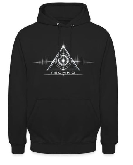 Techno Dreieck Hoodie Silber, glänzend, Techno, Dreieck, elektronische Musik, Pullover, Hoodie, Kleidung, Bekleidung Outfit für Festival Unisex