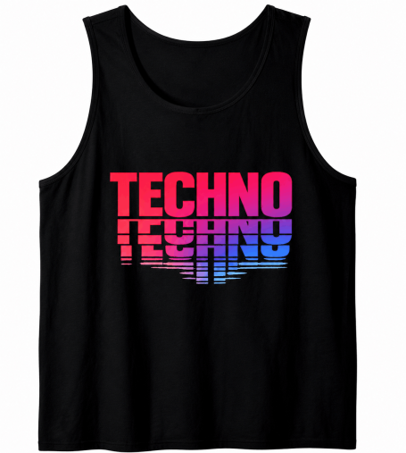 Minimal Techno Tank Top Minimal techno tank top with colorful lettering and electronic music rave design for men and women