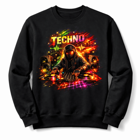 Techno Underground DJ Rave Turntable Festival Grafik–EDM Design Pullover Sweatshirt
