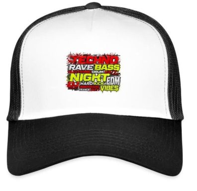 Techno Electronic Music Words Rave EDM Trucker Cap