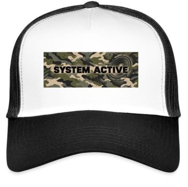 System Active Hat System Active Camo Electronic Techno Music Bass Box Speaker Trucker Cap Hat with Adjustable Mesh Back