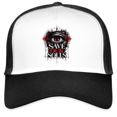 Save Our Souls Red Female Face Fragment Techno Electronic Music EDM Trucker Cap Gift