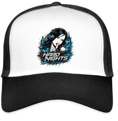 Raver Girl Hard Nights Electronic Techno Music Rave EDM Trucker Cap