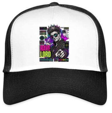 Rave Lord Hat Funny Techno Rave Lord Electronic Techno Music Festival Trucker Hat Cap with Adjustable Mesh Back